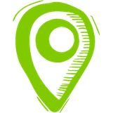Icon handgezeichnet Standort grün