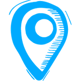 Icon handgezeichnet Standort blau
