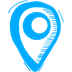 Icon handgezeichnet Standort blau