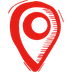 Icon handgezeichnet Standort rot